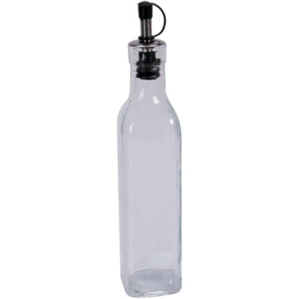 Bottle with Pour Spout Clear Glass 9.5 inches 