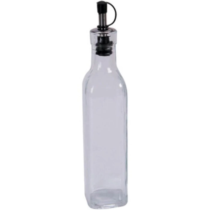 Bottle with Pour Spout Clear Glass 9.5 inches 