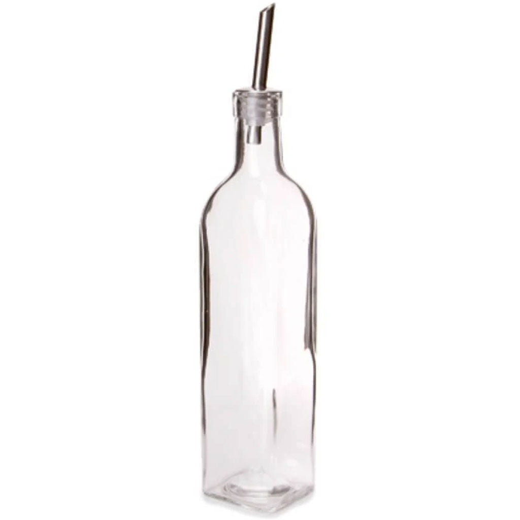 Bottle with Pour Spout Clear Glass 12 inches 