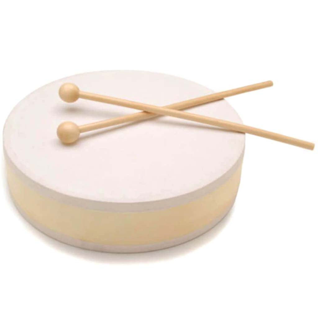 Wood Percussion Instrument Drum with Sticks 7.87 x 2 inches 