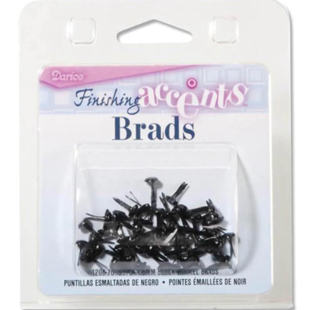 Round Brads Black Number 13 4.5mm 50 pieces 