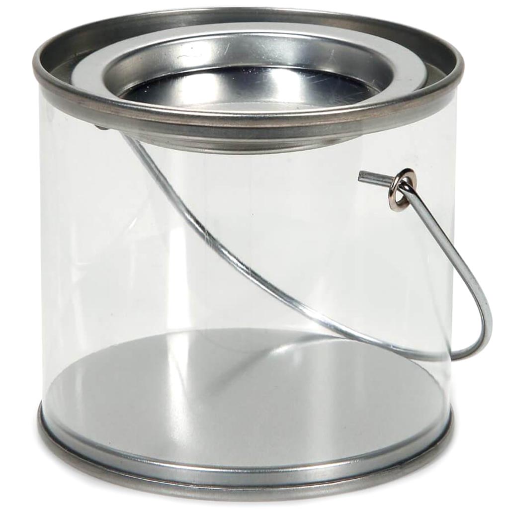 CONTAINER SEE THRU PAIL W/ HANDLE 3X2.7IN 