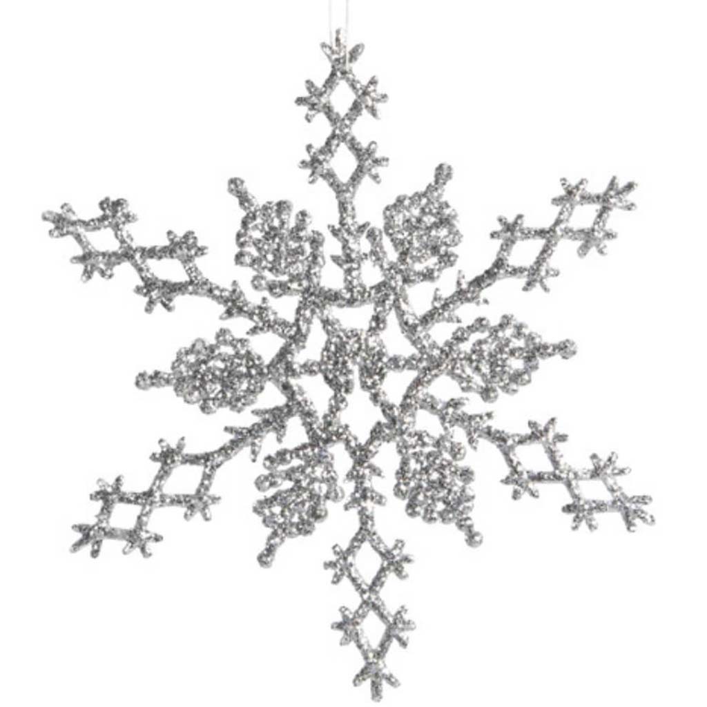 Snowflake Silver 6.5 inches 6 pieces 