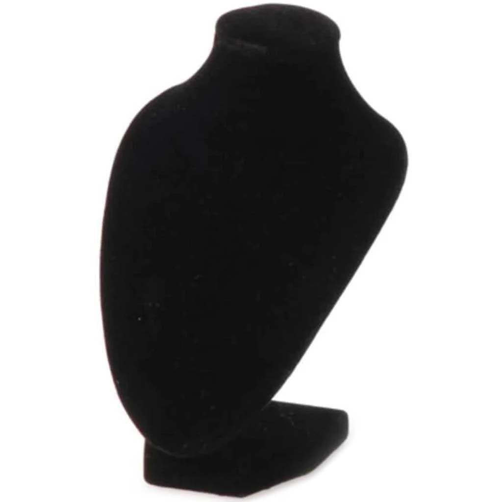 Bust Necklace Stand Velvet 6 Inches Black 