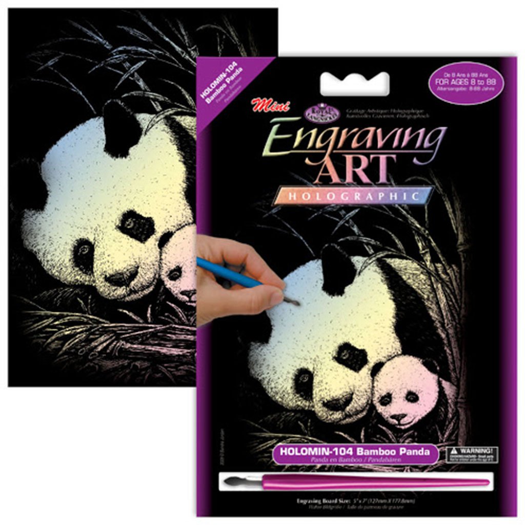 Engraving Art Holographic Bamboo Panda