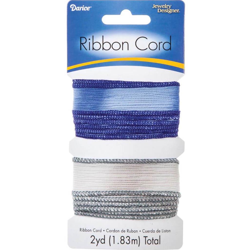 RIBBON CORD DK. BLUE &amp; LT.GRAY 2YD 