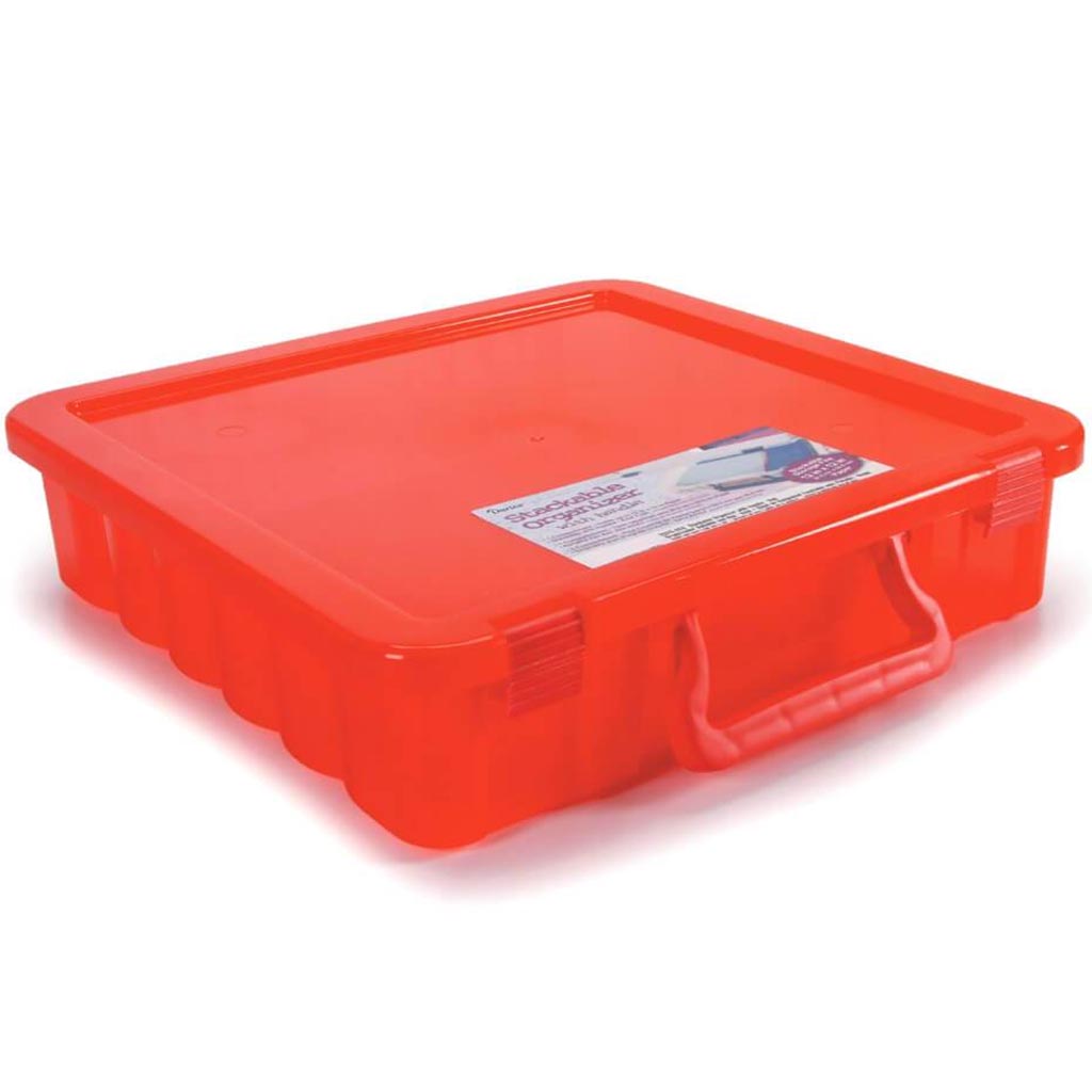 ORGANIZER WITH HANDLE 14X14IN RED 