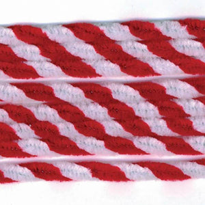 Twist Chenille Stems Red & White 8mm x 12in 12 pieces