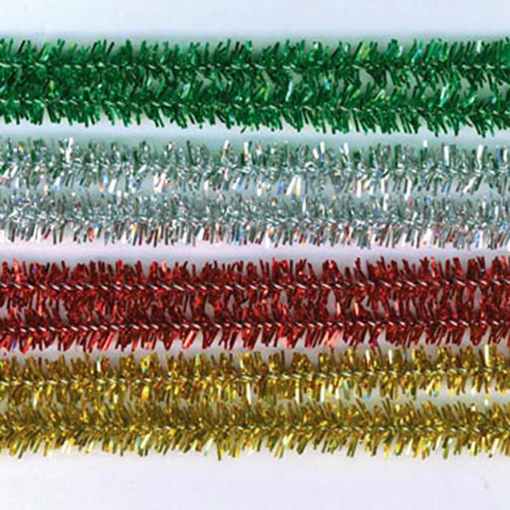 Chenille Tinsel Stems 6mm x 12in 60 pieces 