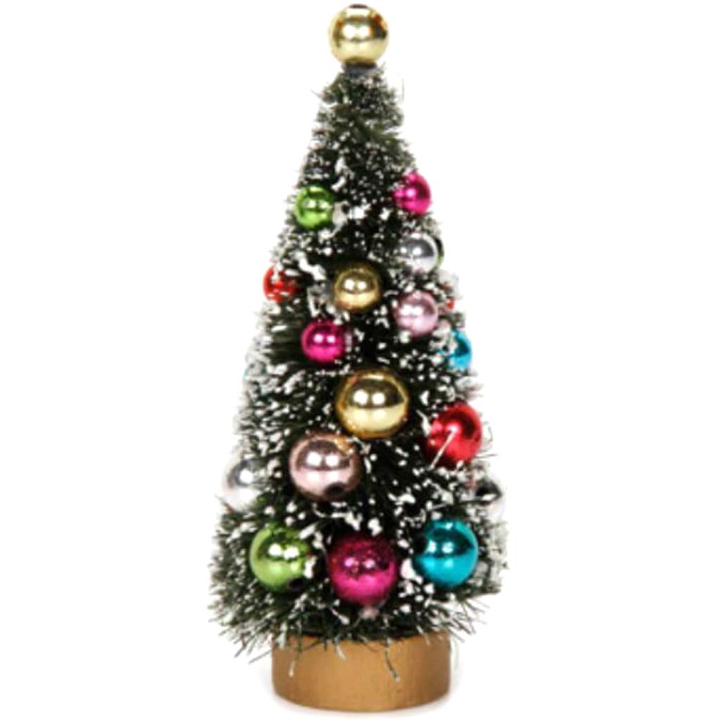 Sisal Bottle Brush Tree with Frost &amp; Beads