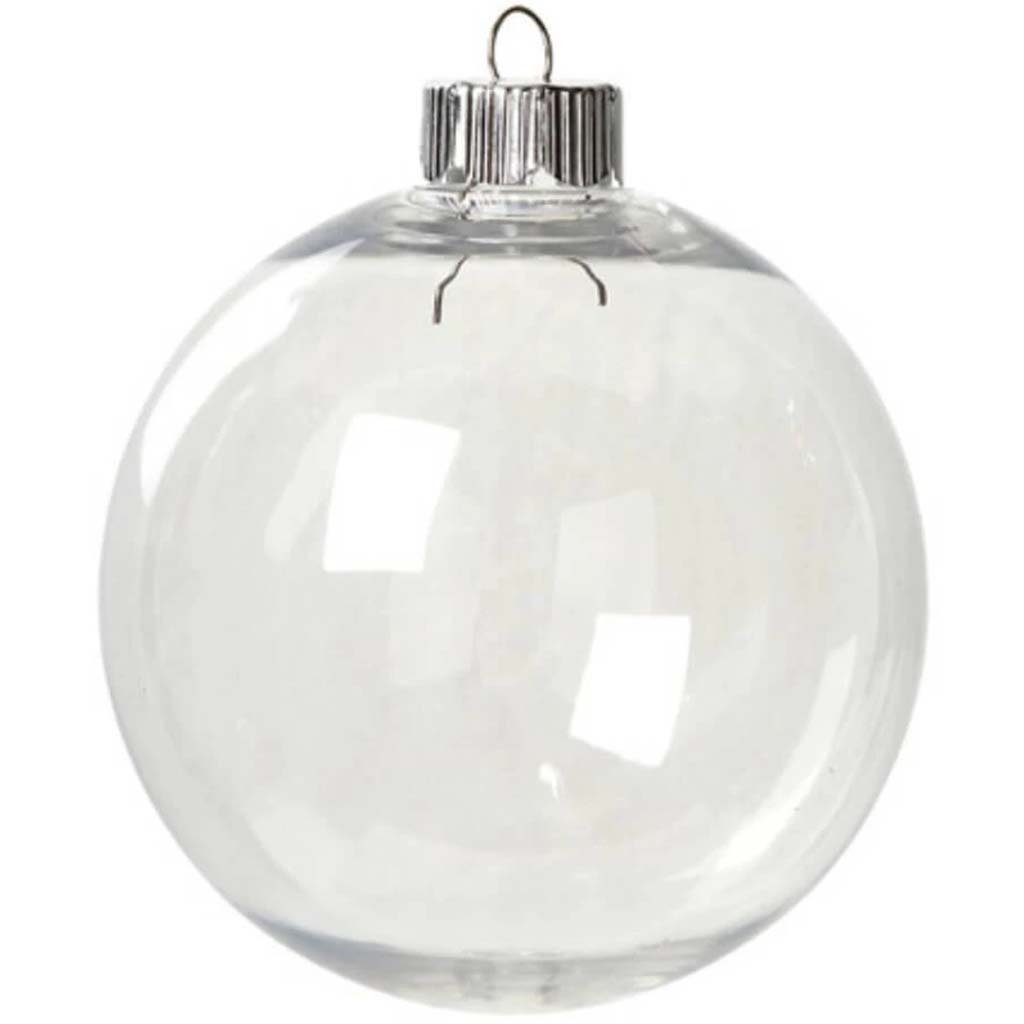 Clear Plastic Christmas Round Ornament 