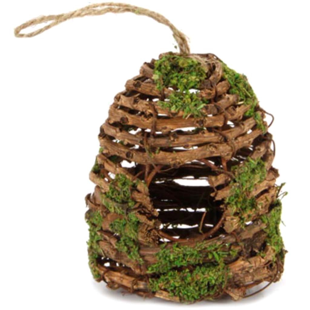 HOME D?COR VINE/MOSS BEEHIVE WITH JUTE HANGR 2.5X3.25 