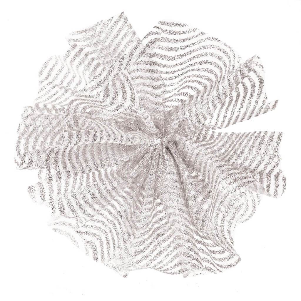 RIBBON GLITTER WAVE 6INX 8YD WHITE 