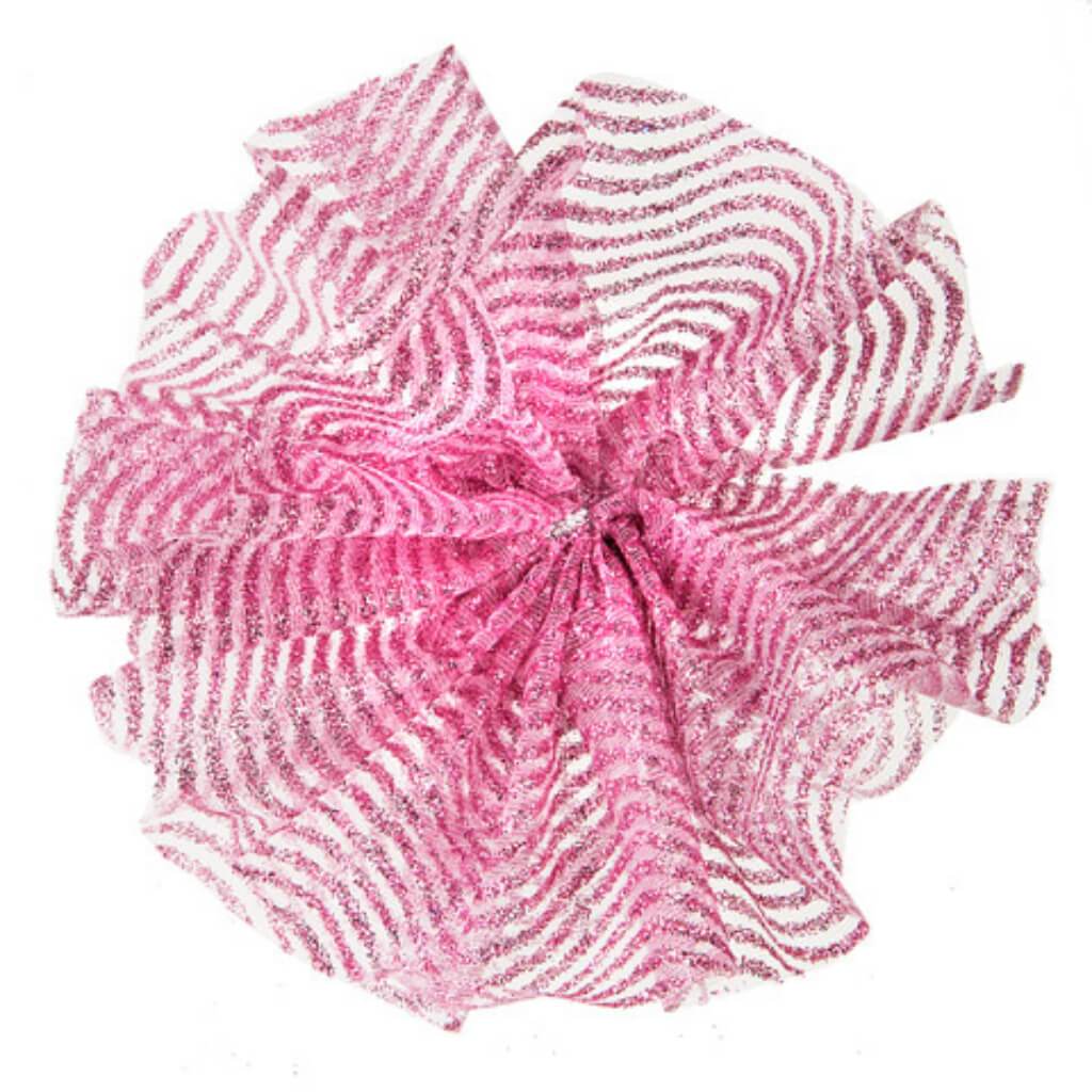 RIBBON GLITTER WAVE 6INX 8YD PINK 