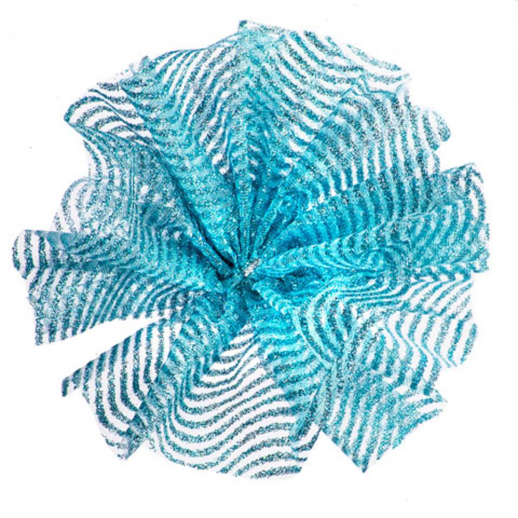 RIBBON GLITTER WAVE 6INX 8YD AQUA 