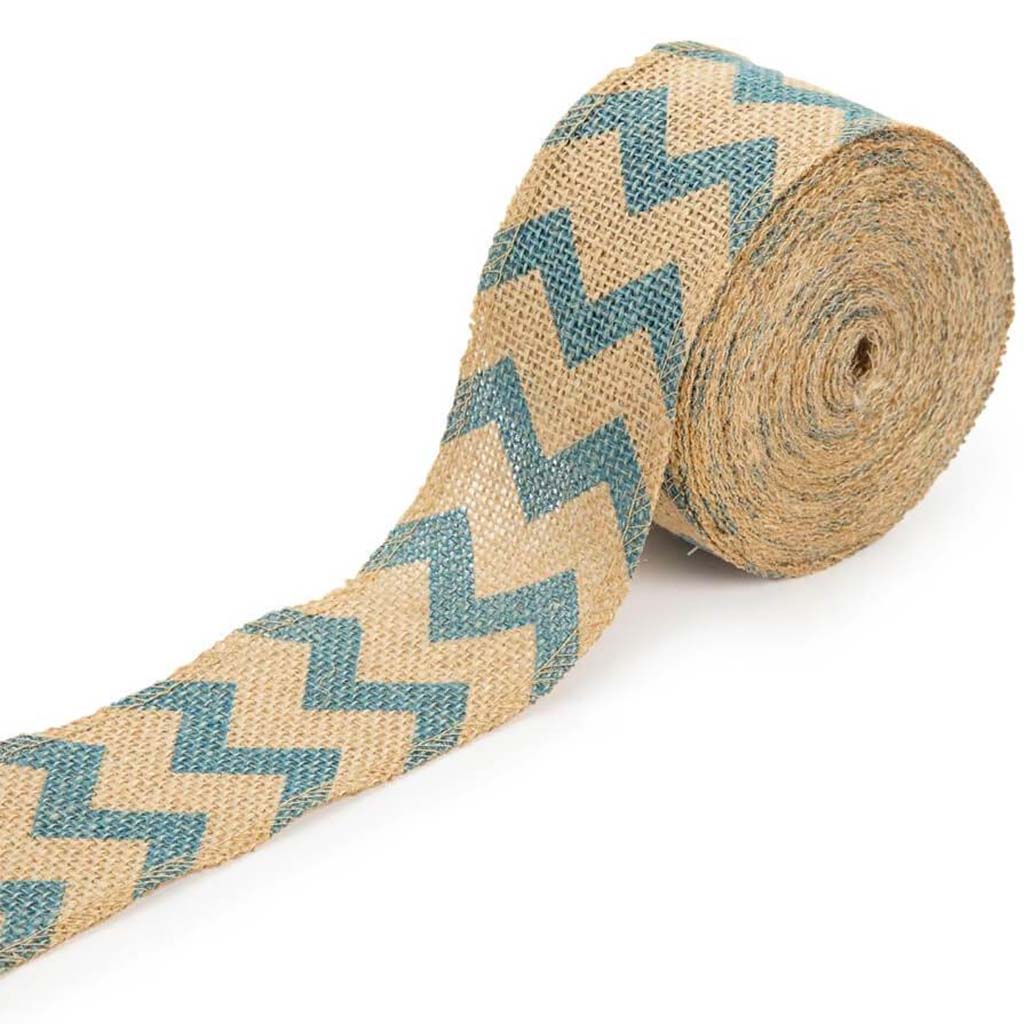 RIBBON CHEVRON 2.5X10YD AQUA 