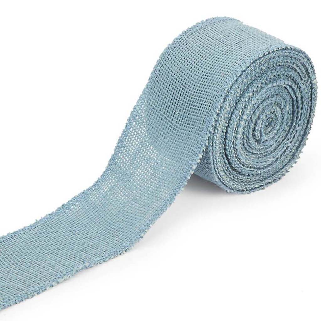 RIBBON BURLAP WEATHERED 2.5X10YD BLUE 