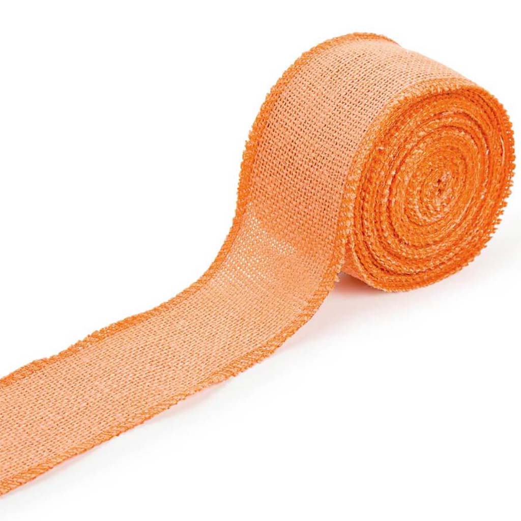 RIBBON BURLAP 2.5X10YD PEACH 