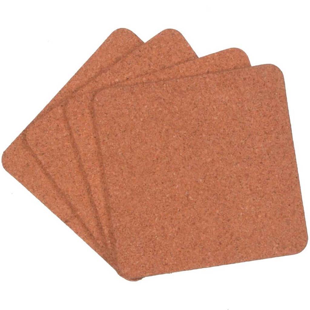 CORK COASTER 4PCS 3.92IN 