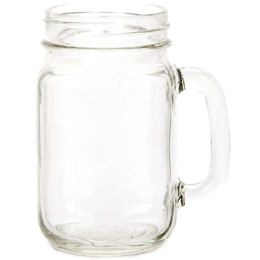 JAR MASON W/ HANDLE GLASS 16OZ 