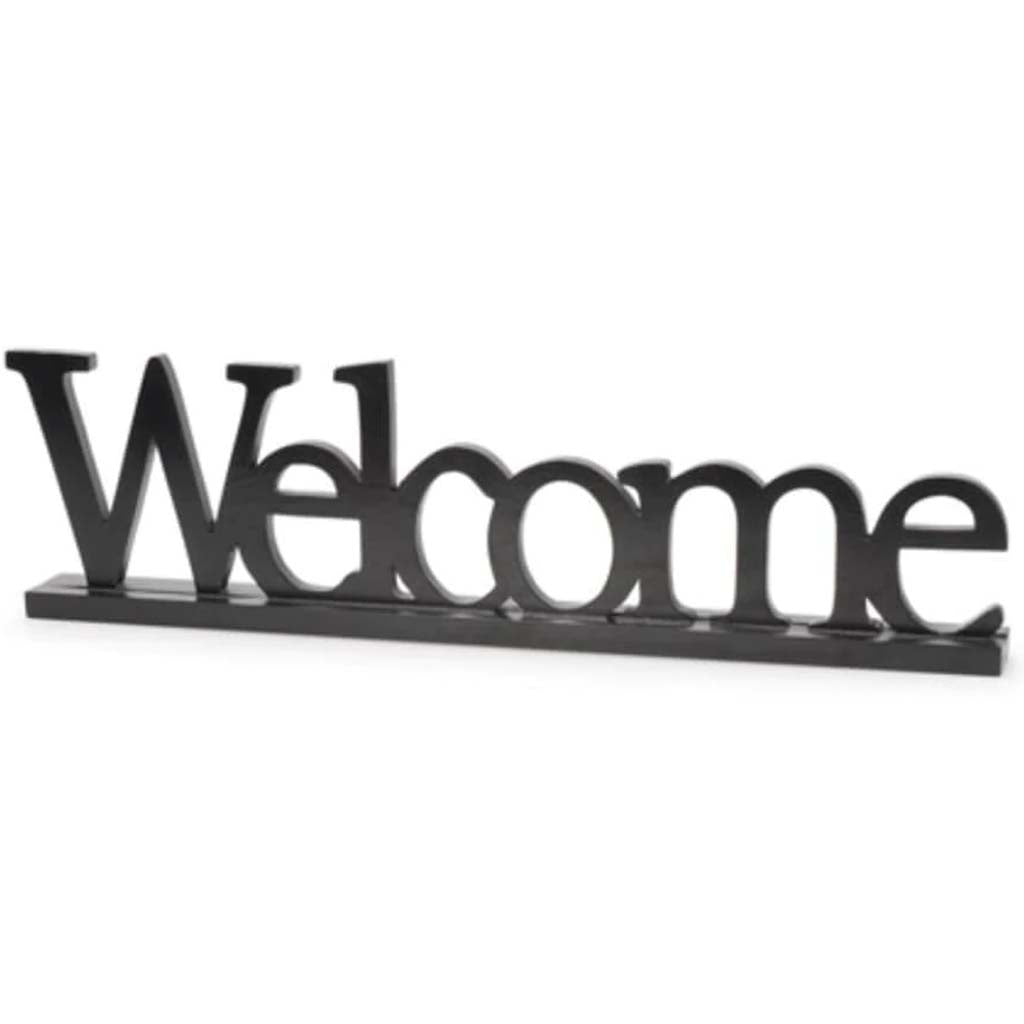 TABLE TOP WELCOME 21X5.5IN BLACK 