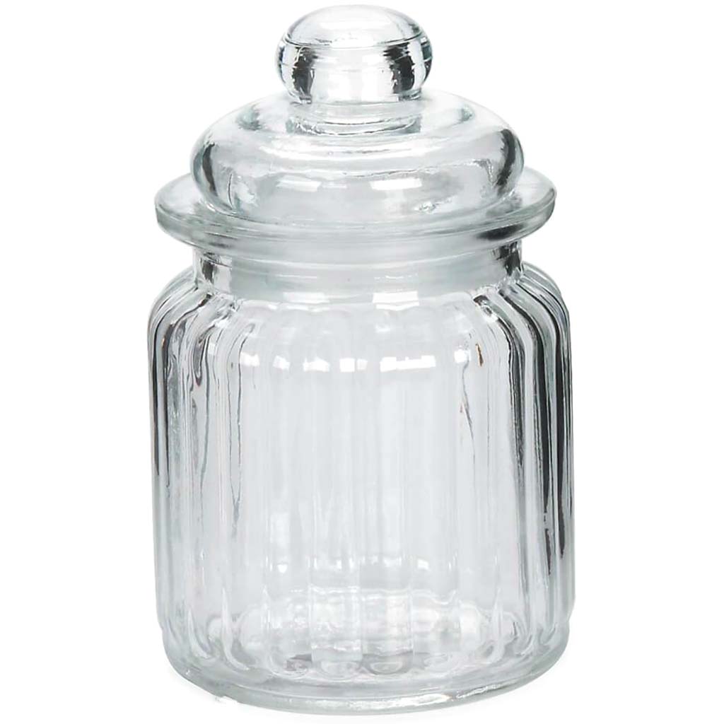 GLASS CANISTER W/ GLASS LID CLEAR 