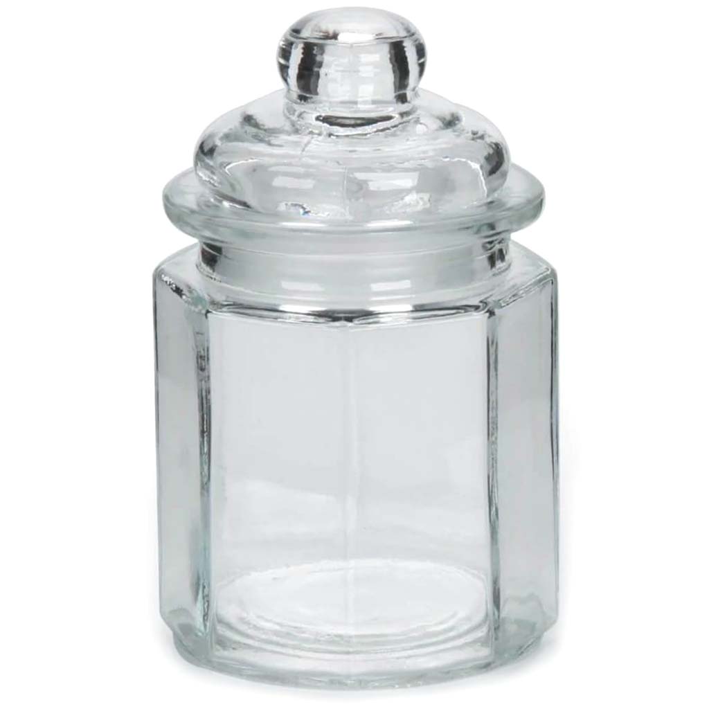 GLASS CANISTER W/ GLASS LID CLEAR 