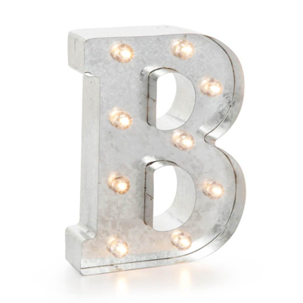 Marquee Letters B Galvanized Silver 