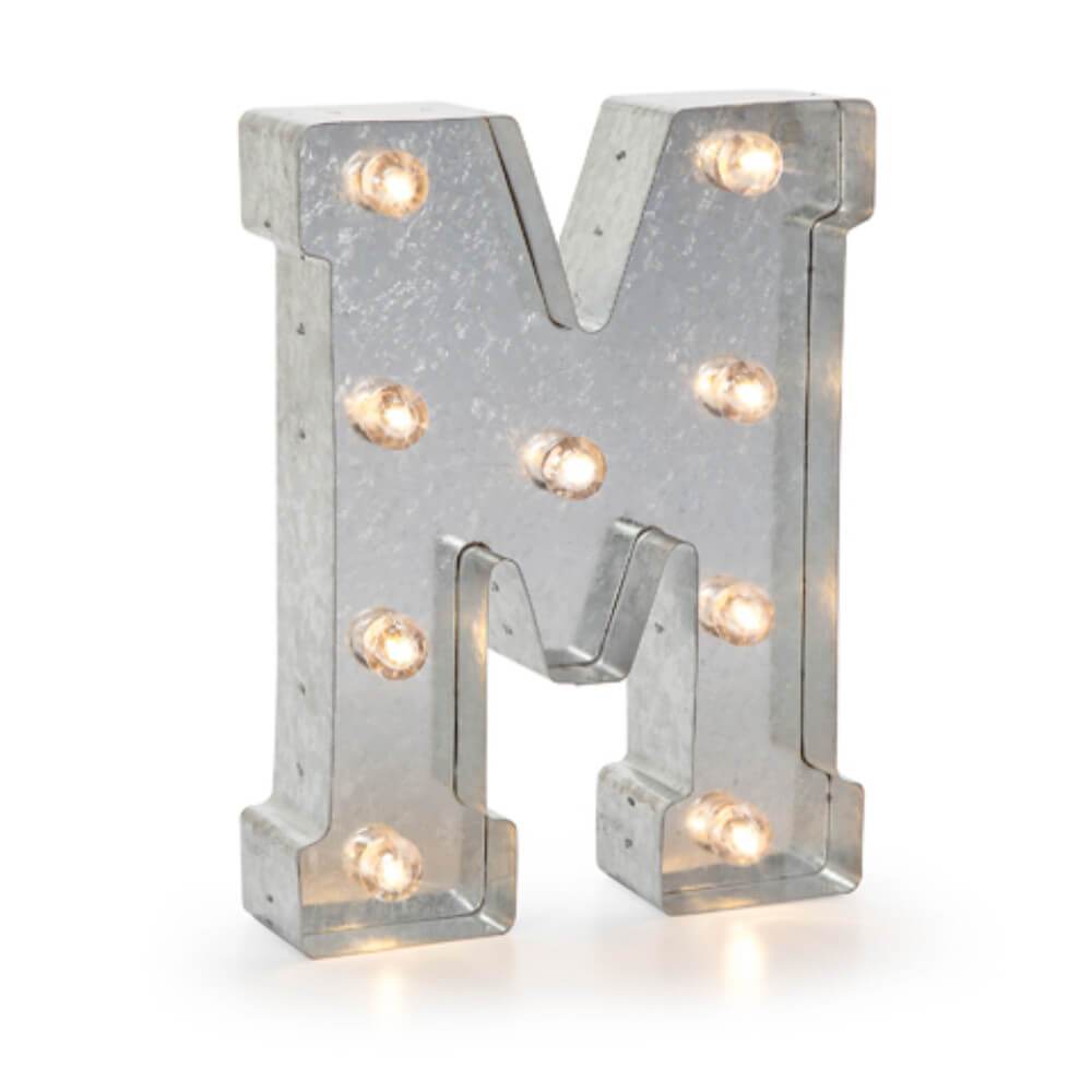 Marquee Letters M Galvanized Silver 