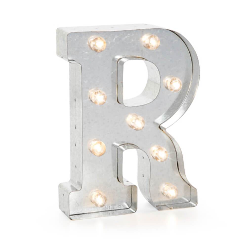 Marquee Letters R Galvanized Silver 