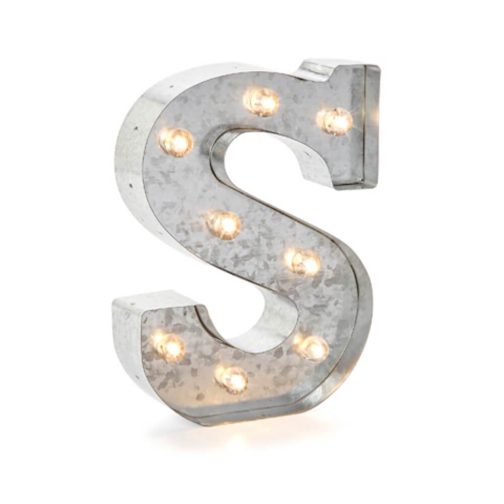 Marquee Letters S Galvanized Silver 