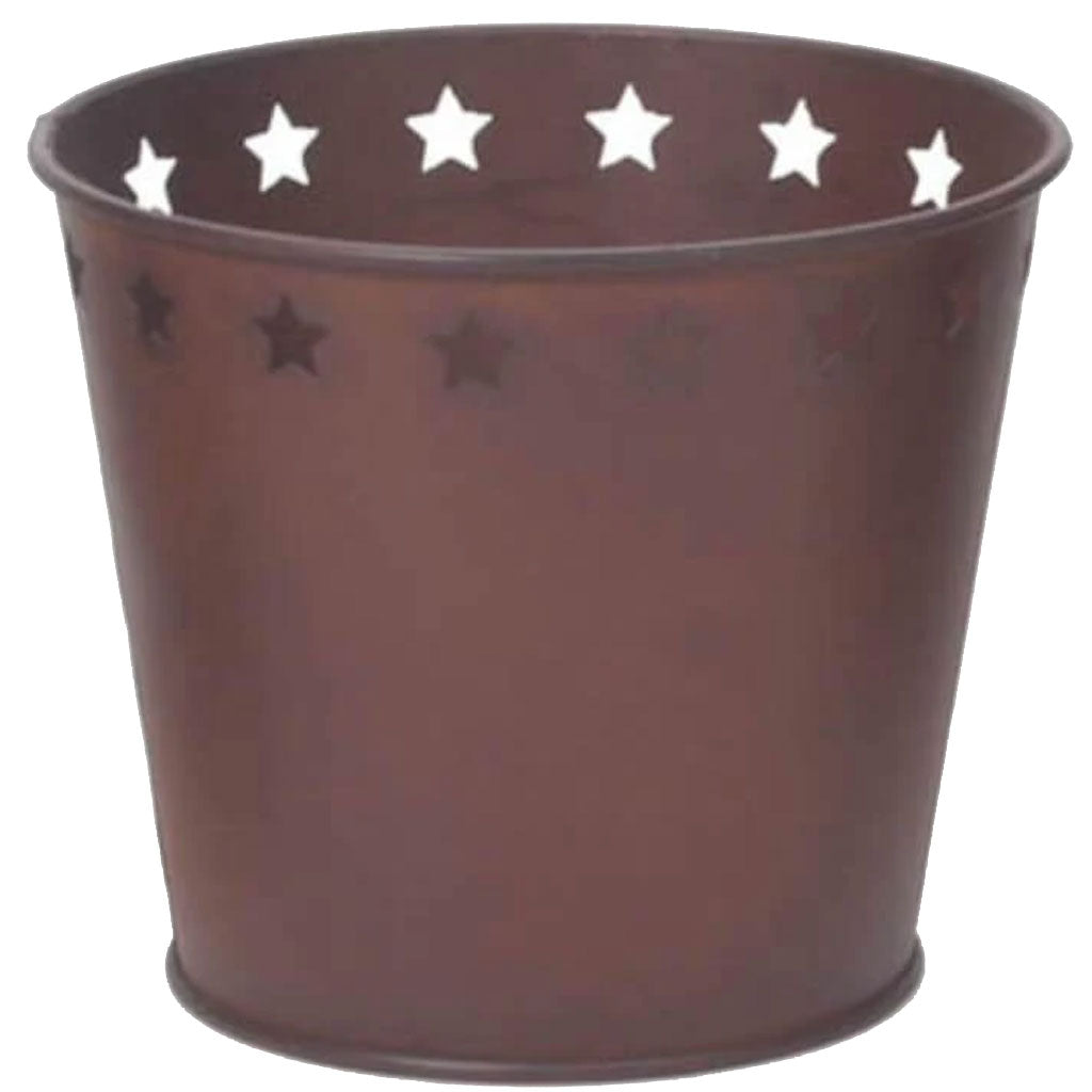 Rustic Pail with Stars 5 x 4.25 inches 