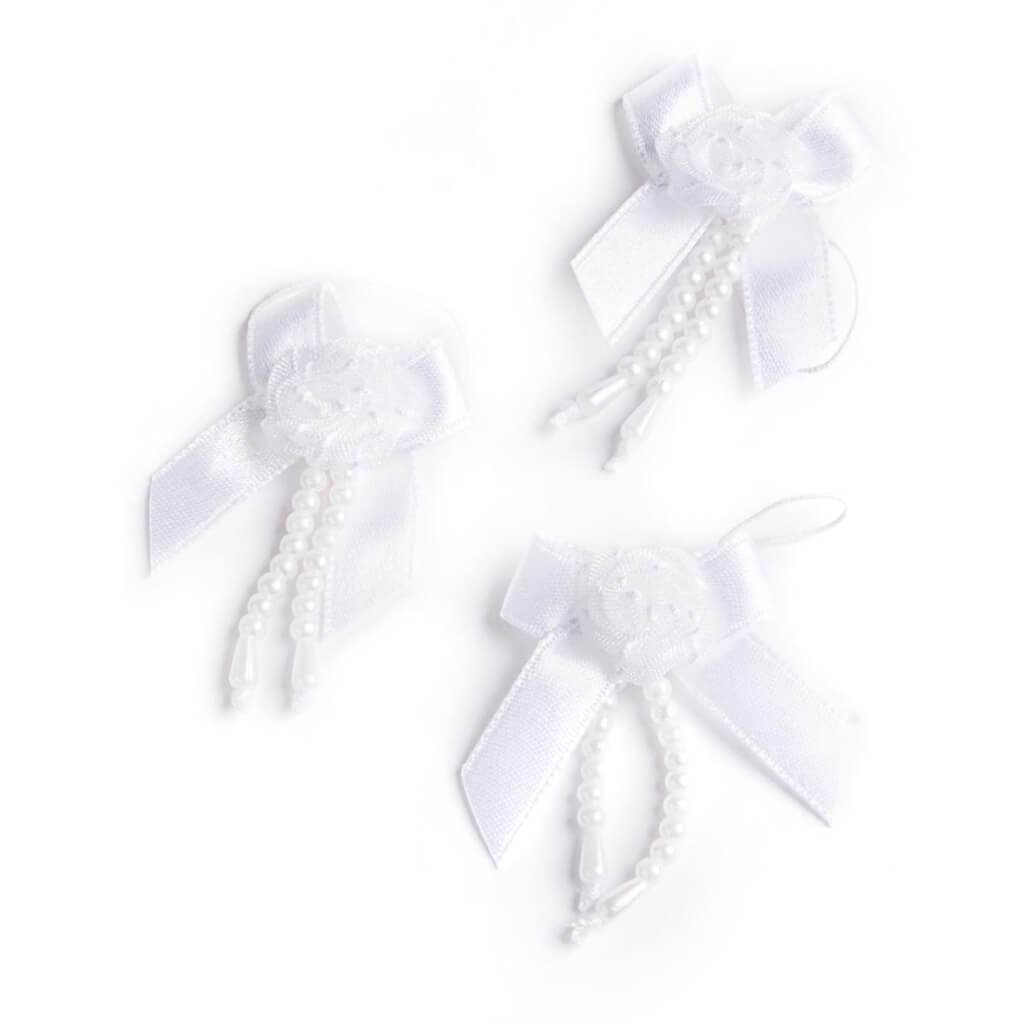 Bridal Bubble Bows White 12pc