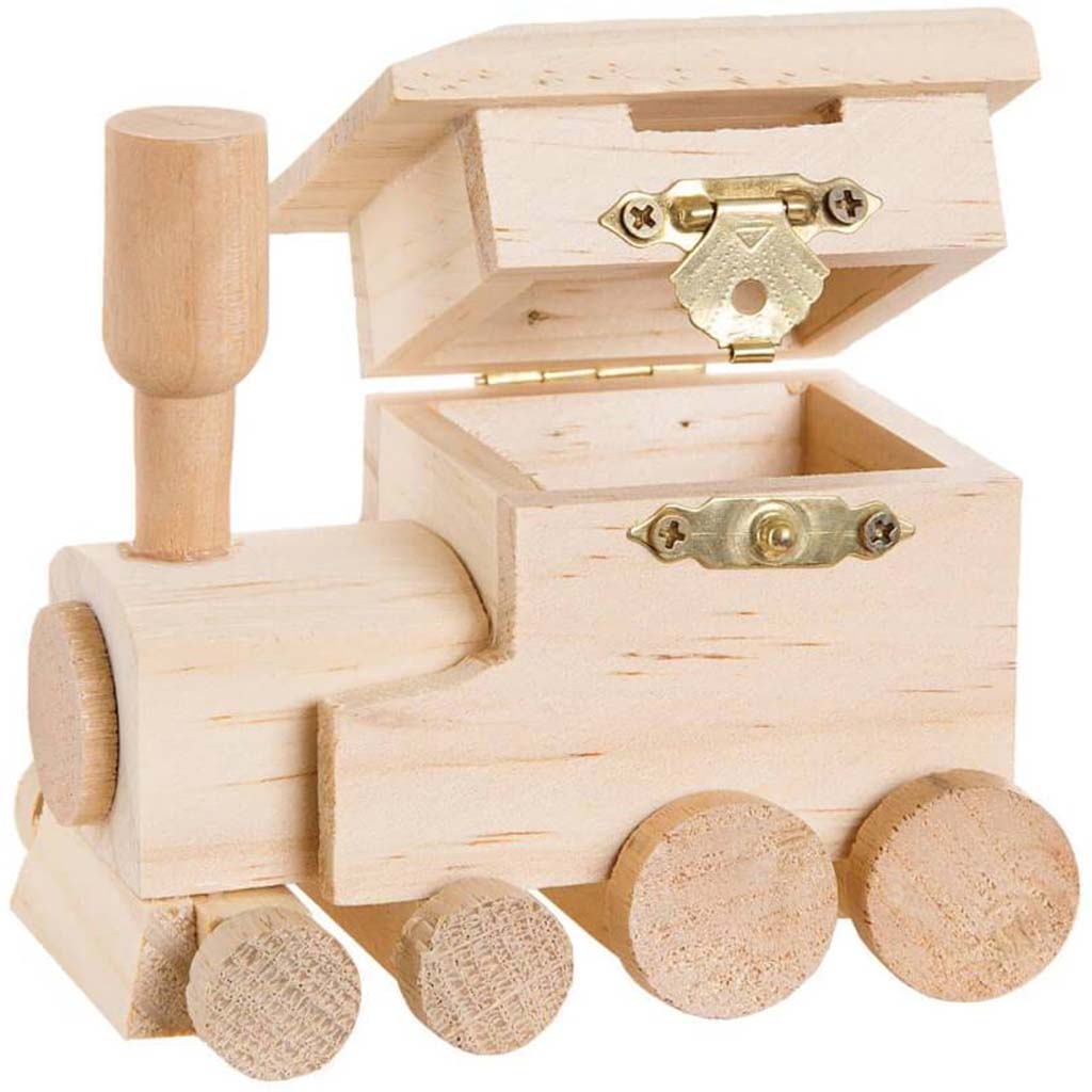 WOOD HINGE BOX TRAIN 3.75IN 