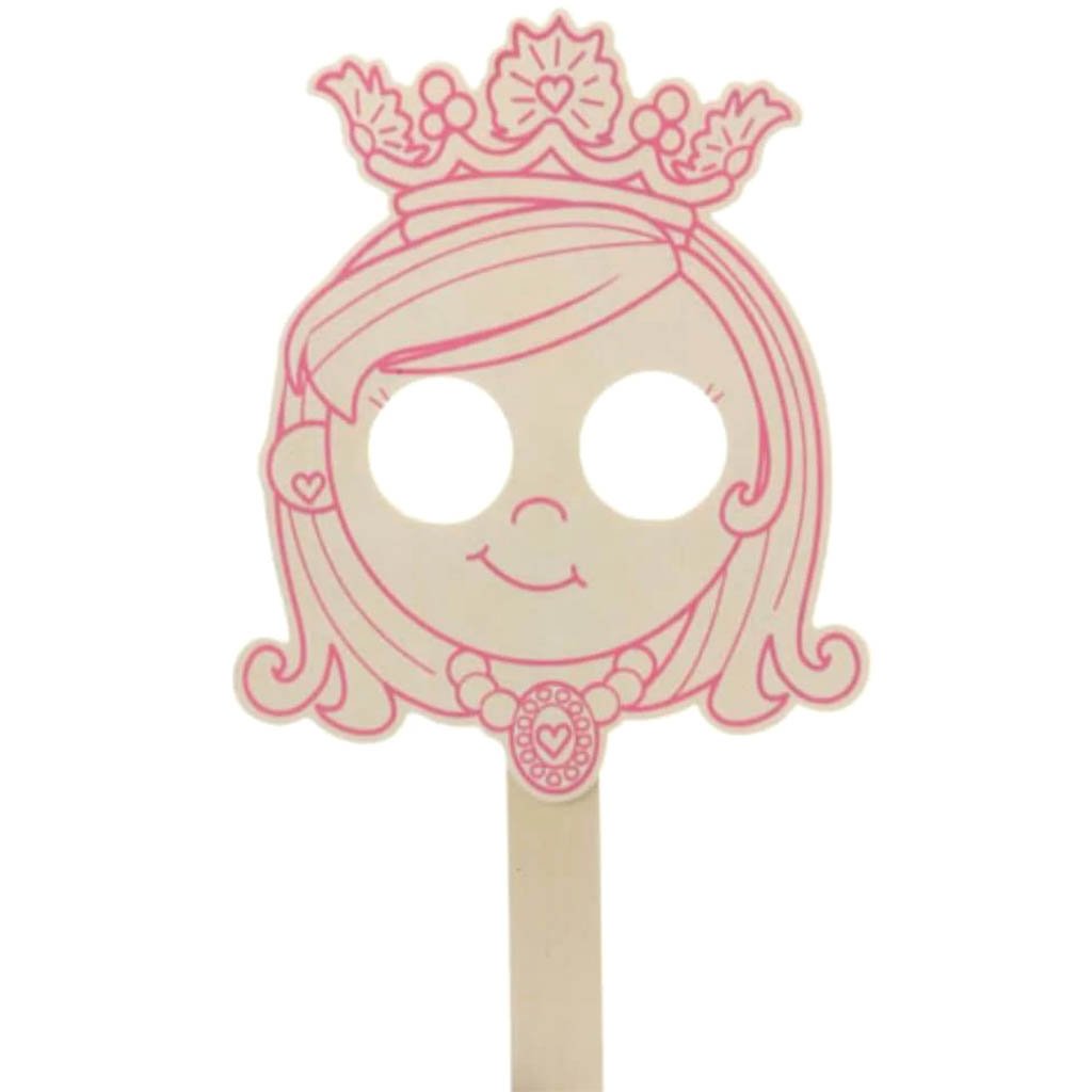 Wood Mask Princess Pink Outline 