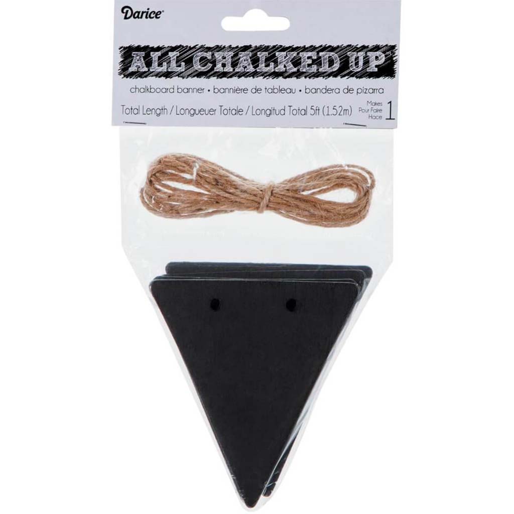 CHALKBOARD WOOD BANNER TRIANGLE 