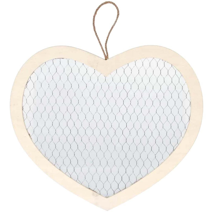Unfinished Wood Chicken Wire Frame: Heart, 15.75 x 13.625 inches 