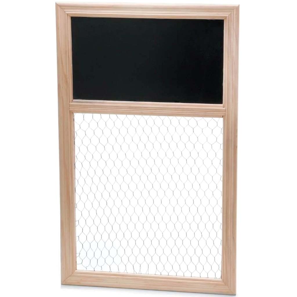 Chalk Board and Chicken Wire Frame, 13.75 x 22 inches 