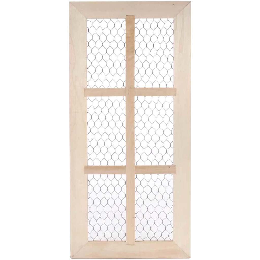 Chicken Wire Window Frame with 6 Panes, 23 x 10.375 inches 