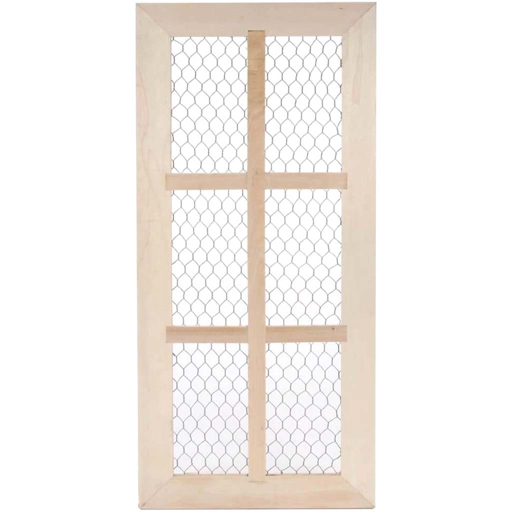 Chicken Wire Window Frame with 6 Panes, 23 x 10.375 inches 