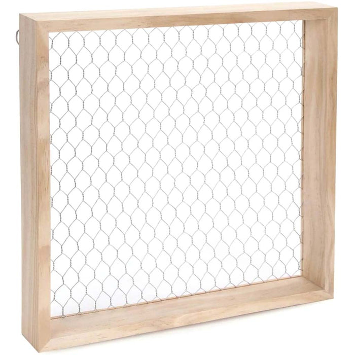 Chicken Wire Shadowbox - Unfinished - Wood - 12 x 12 x 1.125 inches 