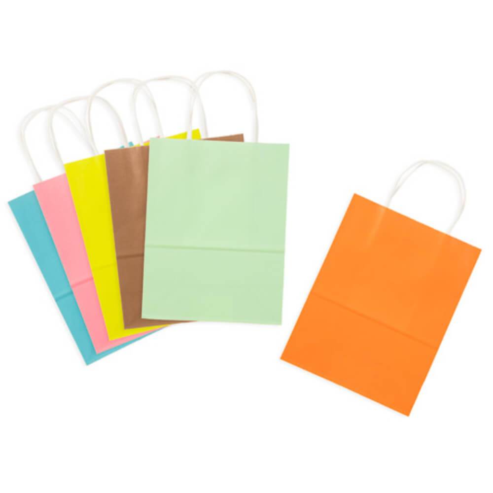 Medium-Size Fashion Color Paper Gift Bags Value Pack: 8 x 10.25 inches, 13 pc 