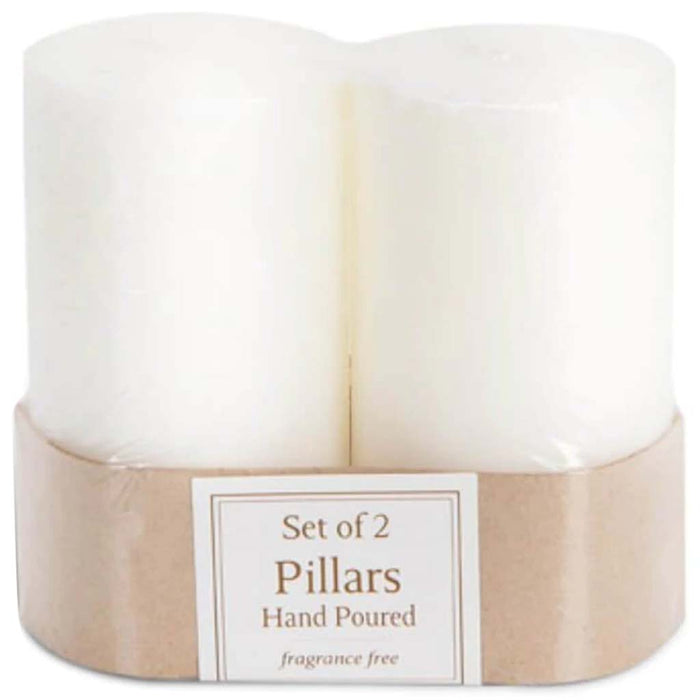 CANDLE UNSCENTED PILLARS 2 PK 2X4 WHITE 