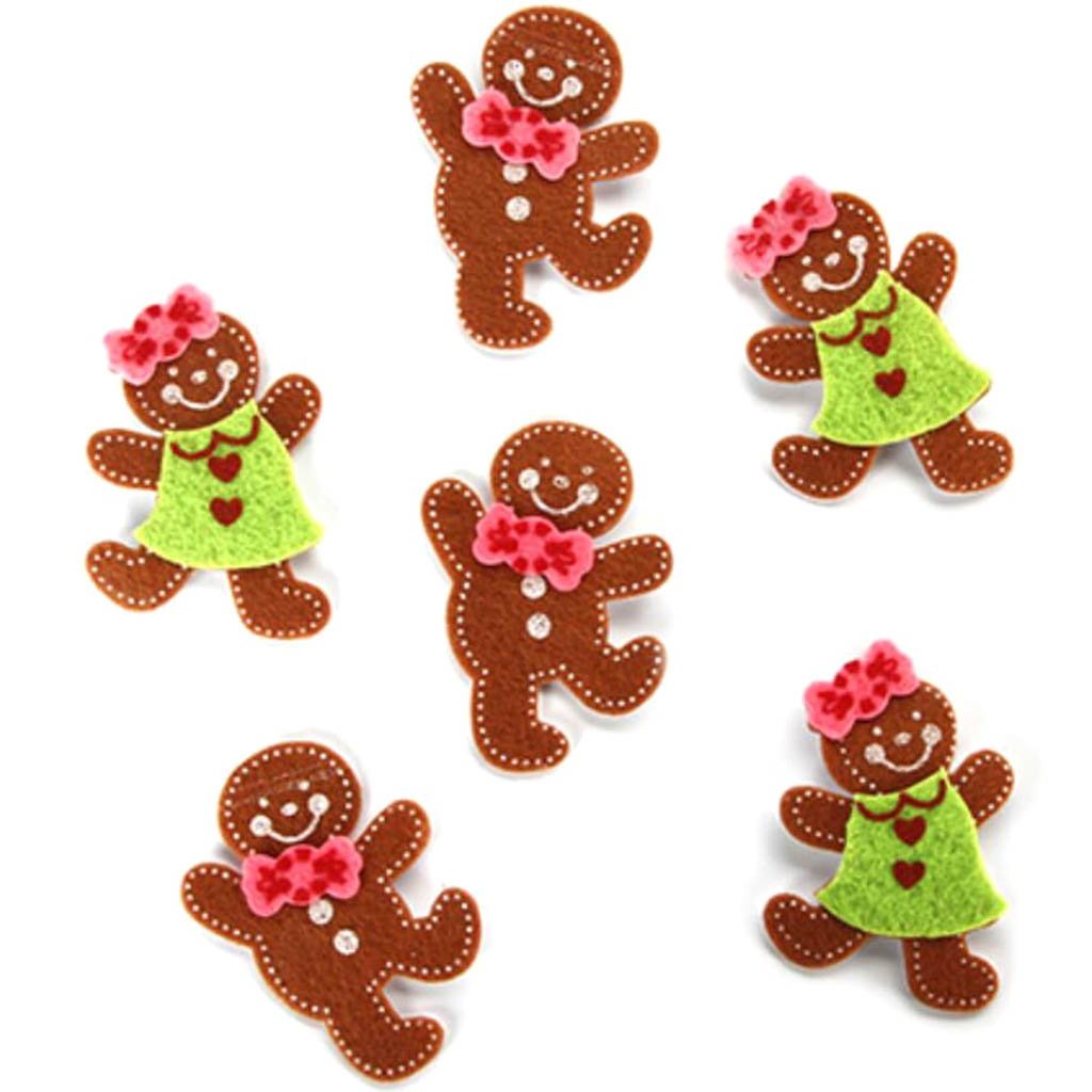 Layered Gingerbread Felt Stickers 22pcs 