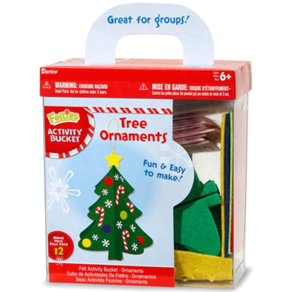 Christmas Tree Ornaments Felt Activity Bucket 