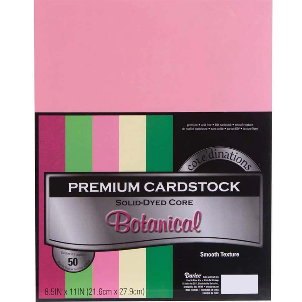 CARDSTOCK VALUE PACK SMOOTH BOTANICAL 50PK 8.5X11 