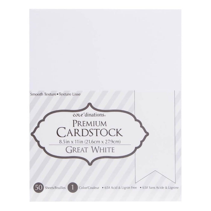CARDSTOCK VALUE PACK CLASSIC SMOOTH GREAT WHITE 50PK 8.5X11 