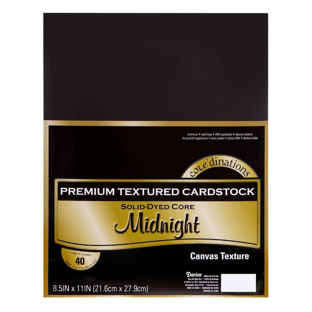 CARDSTOCK VALUE PACK TEXTURE MIDNIGHT 40PK 8.5X11 