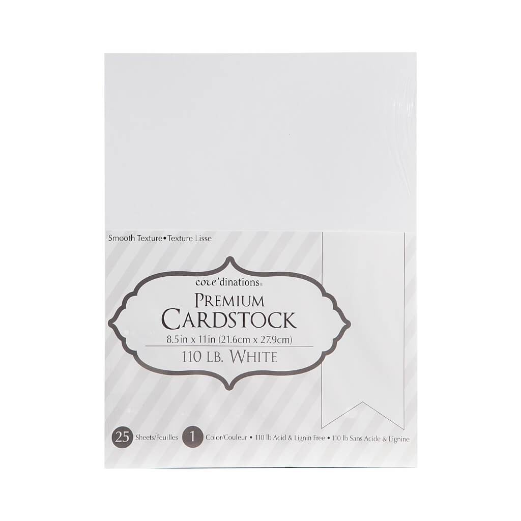 CARDSTOCK VALUE PACK PREMIUM HEAVY WEIGHT 110L 25PK 8.5X11 WHITE 