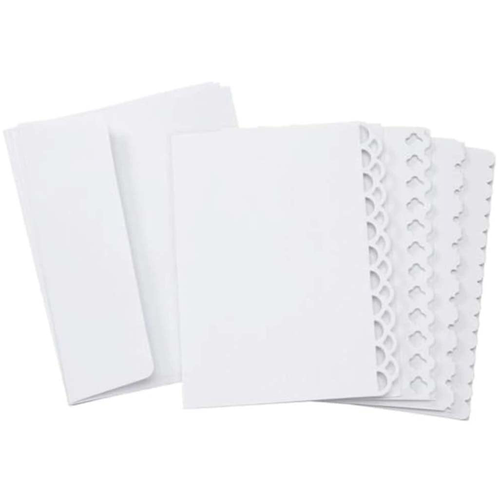 CARD &amp; ENVELOPE DECO FLAP 40PK A2 WHITE 